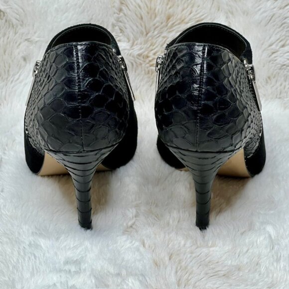MICHAEL KORS “Clara” Black Suede & Snakeskin Ankle Bootie – Size 9M - Picture 4 of 10